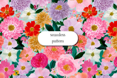Pink Floral Seamless Pattern Watercolor Digital Paper Product Image 1
