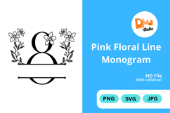 Pink Floral Line Monogram Product Image 1