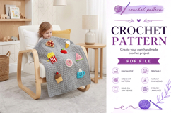 Snack Applique Crochet Snuggle Sack Pattern PDF Product Image 4