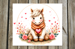 Valentine animals | horse Skinny tumbler sublimation design Product Image 4