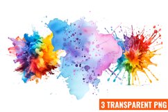 Watercolor Splashes Background Clipart Product Image 1