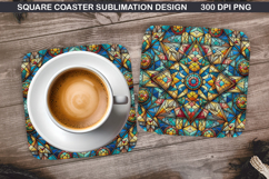 Christmas Coaster Sublimation, Christmas Coaster PNG Design Product Image 1