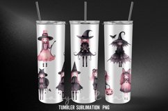 Halloween Black&amp;Pink Tumbler Wrap Sublimation Designs Product Image 4