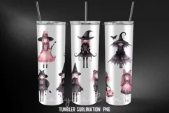 Halloween Black&Pink Tumbler Wrap Sublimation Designs Product Image 4