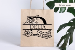 Book Lover Split Monogram SVG Bundle 26 Letters Product Image 8