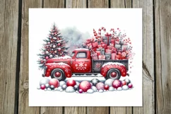 Christmas truck | Watercolor tumbler sublimation design PL2 Product Image 4
