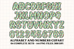 Christmas Alphabet png clipart, christmas letters doodle Product Image 2
