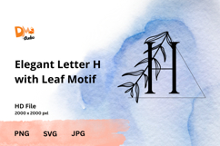 Monogram Elegant Letter with Leaf Motif - A to Z Nature-Insp Product Image 1