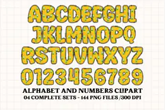 Cute Kids Monster Alphabet & Numbers doodle PNG Clipart Product Image 2