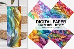 Rainbow 3D leaves Seamless Digital Paper Product Image 1