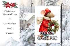 Cartoon Christmas Mouse Garden Flag Sublimation Design Product Image 1