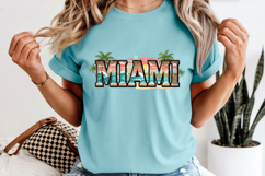 Miami Florida PNG, Vintage City Beach Sunset Sublimation Product Image 8
