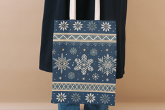 Christmas Pattern, Blue Snowflake Seamless Paper Product Image 7