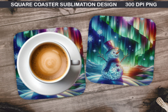 Snowman Coaster Sublimation, Christmas Coaster PNG Design Product Image 1