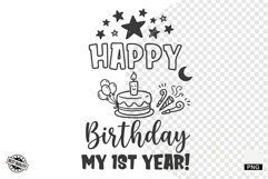 1st Birthday Sublimation PNG - Baby PNG - Birthday PNG Product Image 1