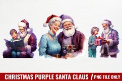 Christmas Purple Santa Claus Sublimation Product Image 1