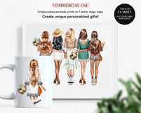 Boho Besties Clipart Set Create Stylish Bohemian Designs Product Image 7
