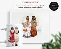Ethnic Besties Clipart Portrait Creator Product Image 6