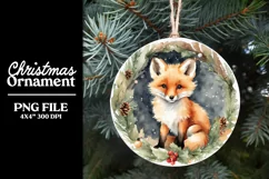 Baby Fox PNG Christmas Stickers Ornaments or Coasters Product Image 5
