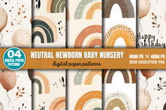 Neutral Newborn Baby Nursery Background Paper PNG Product Image 1