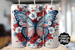 Butterfly Tumbler Wrap for Sublimation - 4th of july Tumbler Product Image 1