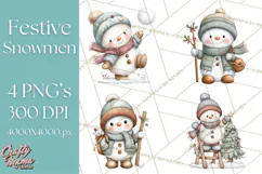 Christmas Snowman Clipart PNG Winter Holiday Characters Pnga Product Image 1