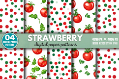 Strawberry Digital Paper Background Bundle PNG Product Image 9