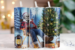 Merry Christmas Skeleton Tumbler Wrap | Christmas Wrap Product Image 1