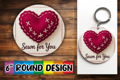 Radiant Circle Sublimation Keychain, Heart Quote Product Image 1