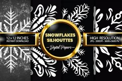 Snowflakes Silhouttes Digital Papers - 04 Variations Product Image 1