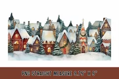 Christmas night village 16oz Libbey Glass Can Tumbler Wrap Product Image 2