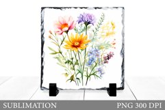 Wildflowers Sublimation. Summer Slate Sublimation Product Image 1