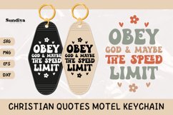 Christian Quote Motel Keychain SVG | Obey God &amp; Speed Limit Product Image 1