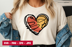 Color Split Heart Scribble SVG PNG Product Image 1