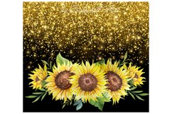 Sunflower Glitter 20 OZ Tumbler Sublimation Design PNG Product Image 2