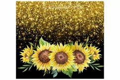 Sunflower Glitter 20 OZ Tumbler Sublimation Design PNG Product Image 2