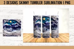 Winter 3D Tumbler Sublimation Designs PNG Product Image 3