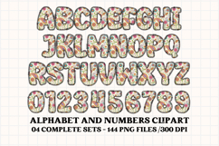 Vintage Boho Alphabet png clipart, boho letters doodle Product Image 2