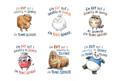 Funny Trans-Slender Fat Animal PNG Bundle Product Image 7