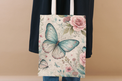 Shabby Chic Butterfly Seamless Patterns, Vintage Floral Product Image 8