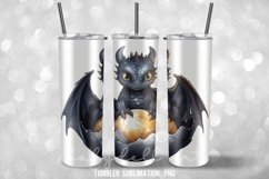 Watercolor Black Baby Dragon Tumbler Sublimation Product Image 4
