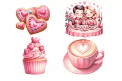 Valentine's Day Foods watercolor clipart Product Image 8