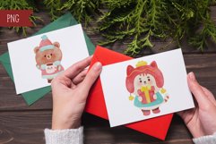 Christmas animal Christmas watercolor kawaii clipart holiday Product Image 8