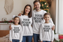 Christmas Family Matching T-Shirt Mockups | Holiday Group Product Image 1