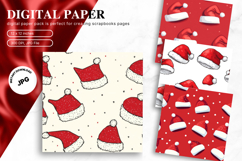Christmas Hat Background Seamless Pattern Gift Wrap_8 Product Image 1