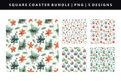 Christmas Square Coaster Design | Square Coaster PNG Product Image 9