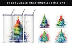 Watercolor 20oz Tumbler Wrap | Sublimation PNG Bundle Product Image 9