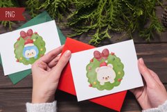 Christmas wreath watercolor and cozy winter animal kawaii Product Image 8