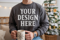 Comfort Colors 1566 Pepper Sweatshirt Mockup | Real Mod Product Image 1