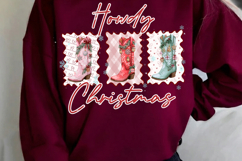 Howdy Christmas watercolor Png, Western Christmas Png Product Image 2